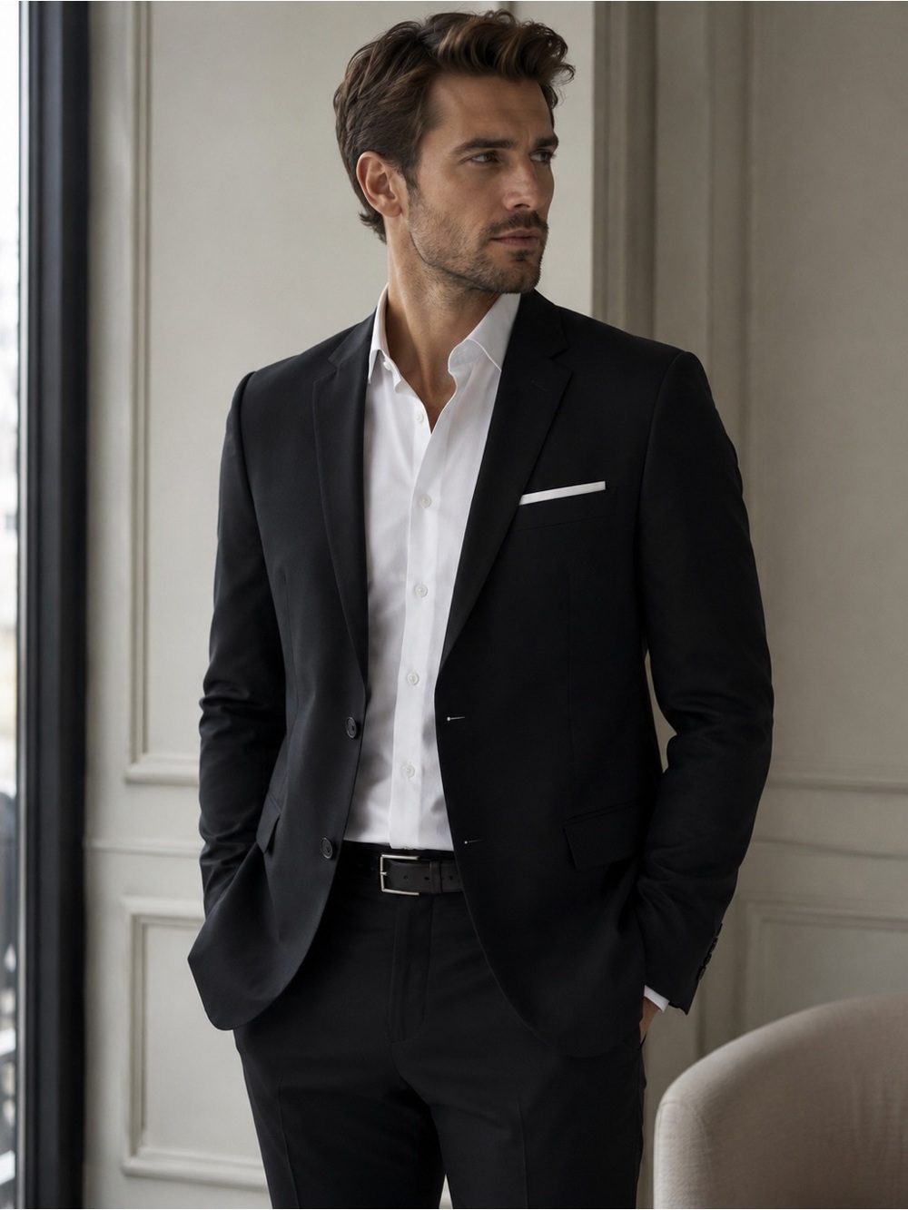 Like New Express Men’s Slim Fit Black Suit Jacket Blazer M